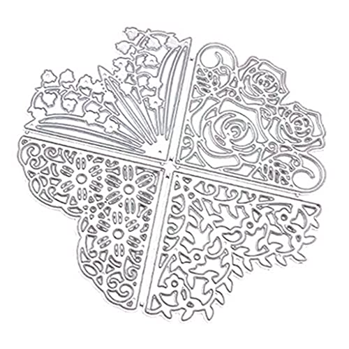 Luckyl Corner Flower Envelope Stanzmaschine Stanzschablone, Stanzschablonen Scrapbooking Stanzschablonen Stanzformen Prägeschablonen Papier Handwerk Deko Festival Geburtstag Karten Geschenk Silver von Luckyl