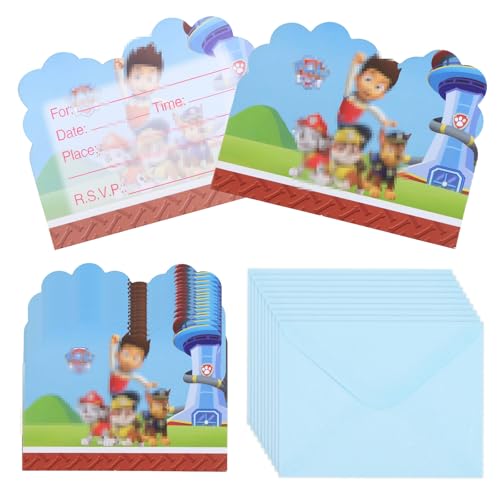 Luclay Einladungskarten Kindergeburtstag 20 PCS Einladungskarten Geburtstag mit 20 Umschläge Partyeinladungen Blue Gastgeschenke Einladungskarten Geburtstag für Junge Mädchen Happy Birthday Invitation von Luclay