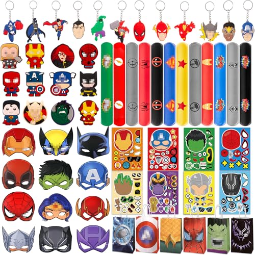 72Pcs Super Mitgebsel Kindergeburtstag Set- Spidey Party Spielzeug Give Aways Geburtstag Deko Kinder mit Masken SchlüSselanhänger Aufkleber für Party Zubehör Geschenk Geburtstag SchüLerbelohnung von Luclay