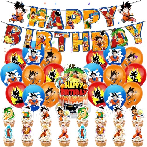 Party Deko Anime Geburtstagsdeko- Dragon Kindergeburtstag Balloon Junge Party Geburtstag Supplies Banner Latex Ballon Geburtstag Tortendeko Geeignet für Kindergeburtstage Babypartys Mottoparty Dekor von Luclay