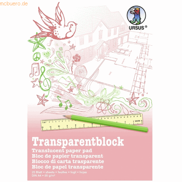 10 x Ludwig Bähr Transparentpapier Block 85g/qm A4 VE=25 Blatt weiß von Ludwig Bähr