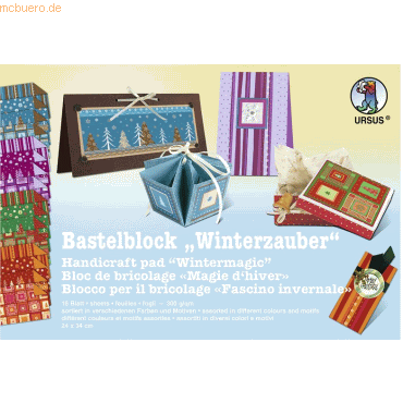 5 x Ludwig Bähr Bastelblock Winterzauber 300g/qm 24x34cm VE=16 Blatt s von Ludwig Bähr