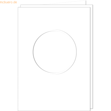 5 x Ludwig Bähr Passepartoutkarten A6 rund VE=25 Stück weiß von Ludwig Bähr