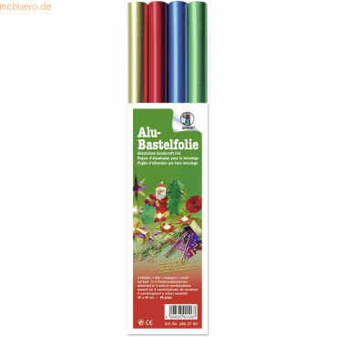 Ludwig Bähr Alufolie Rolle Polypackung 30x50cm VE=4 Rollen 4 Farben so von Ludwig Bähr