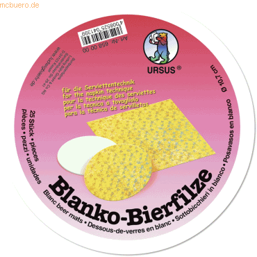 Ludwig Bähr Bierfilze blanko 10,7cm VE=25 Stück weiß von Ludwig Bähr