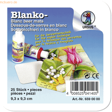 Ludwig Bähr Bierfilze blanko 9,3x9,3cm VE=25 Stück weiß von Ludwig Bähr