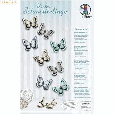 Ludwig Bähr Deko Schmetterlinge 'Shabby aqua' Set für 24 Deko Schmette von Ludwig Bähr