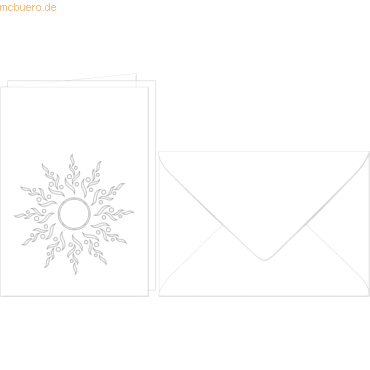 Ludwig Bähr Doppelkarte A6 gelasert + Kuvert VE=5 Sets Sonne weiß von Ludwig Bähr