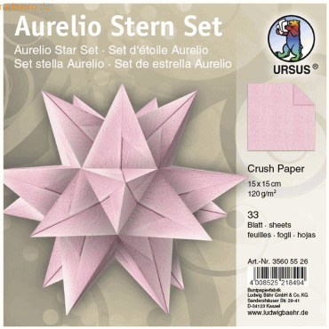 Ludwig Bähr Faltblätter Aurelio Stern Crush Paper 120g/qm 15x15cm VE=3 von Ludwig Bähr