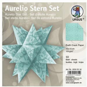 Ludwig Bähr Faltblätter Aurelio Stern Earth Crack Paper 100g/qm 15x15cm VE=33 BLatt azurblau von Ludwig Bähr