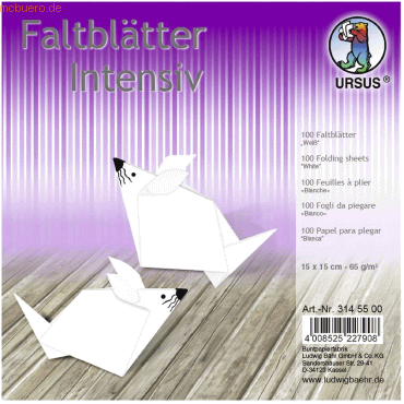 Ludwig Bähr Faltblätter Intensiv Uni 15x15cm VE=100 Blatt weiß von Ludwig Bähr