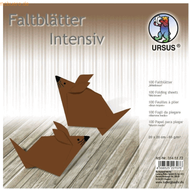 Ludwig Bähr Faltblätter Intensiv Uni 20x20cm VE=100 Blatt mittelbraun von Ludwig Bähr