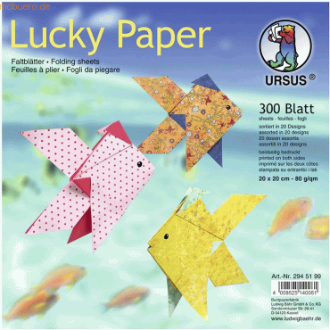 Ludwig Bähr Faltblätter Lucky Paper 80g/qm 20x20cm 20 Designs VE=300 B von Ludwig Bähr