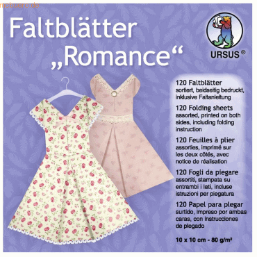 Ludwig Bähr Faltblätter Romance 80g/qm 10x10cm VE=120 Blatt 10 Motive von Ludwig Bähr