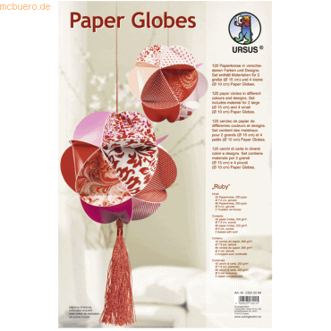 Ludwig Bähr Paper Globes VE=6 Stück Ruby von Ludwig Bähr