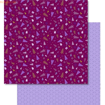 Ludwig Bähr Scrapbook Paper Winterzauber flieder/brombeer 12x12 Zoll V von Ludwig Bähr