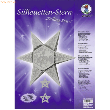 Ludwig Bähr Silhouettenstern Falling Stars 220g/qm silber von Ludwig Bähr