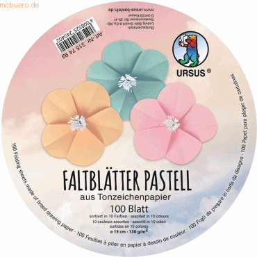 Ludwig Bähr Tonzeichenpapier-Faltblätter 'Pastell' Durchmesser 15cm 13 von Ludwig Bähr