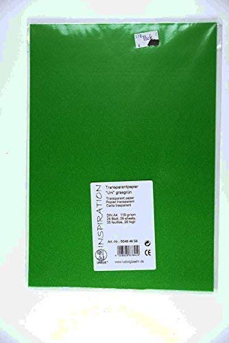 Ludwig Bähr Transparentpapier Uni grasgrün, DIN A4, 25 Blatt/Pack, 115gr/qm von Ludwig Bähr