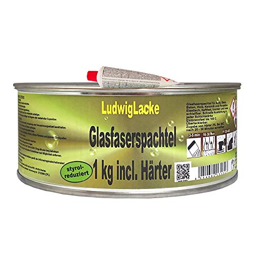 Glasfaserspachtel inclusive Härter 1 kg MHD überschritten SONDERAKTION von Ludwiglacke