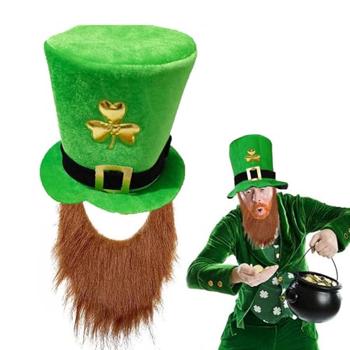 Lueear St. Patrick's Day-Kostüm, grüner irischer Feiertags-Kopfschmuck, irisches Kleeblatt-Kostüm, St. Patrick's Day Foto-Requisiten für Erwachsene und Jugendliche von Lueear