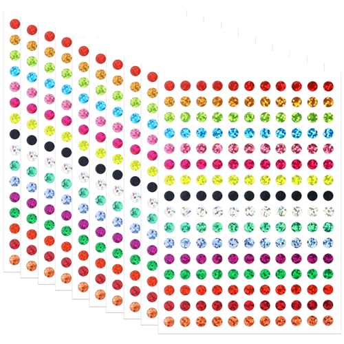10 Blätter Klebepunkte Bunt 6mm Rund Markierungspunkte Glänzende Selbstklebende Punktaufkleber von LuenHego