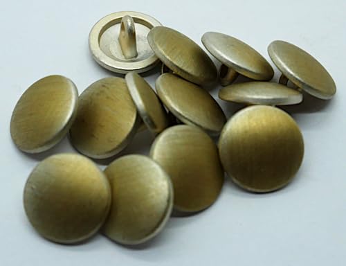 LÜNA Knöpfe, ECHT Metall, 12 Stück (Gold, 12 mm) von Lüna Knöpfe