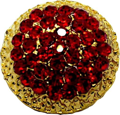 LÜNA Knöpfe, ECHT Metall, gold Strass Rot (21 mm, 8 Stück) von Lüna Knöpfe