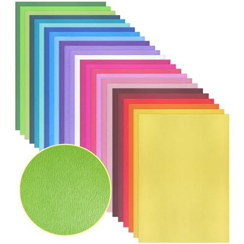 100x Struktur-Karton Buntes Papier, DIN A4 210x 297 mm 180g Strukturpapier leinen-geprägt bedruckbar tonpapier für Scrapbooking, Kartenherstellung, Stanzen und andere Papierbasteleien - 25 Farben von Luffy