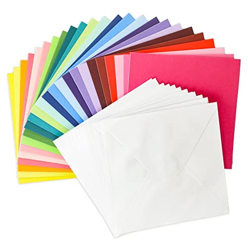 48 Bunt Papier Briefumschläge Karten Set mit Umschläge Blanko Falt-Karten Klappkarten für Hochzeit Geschenk Grußkarten Einladung (15x15cm) von Luffy