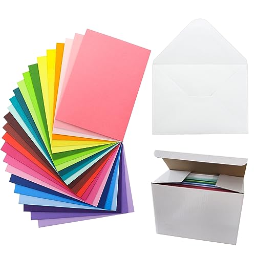 48 Bunt papier Briefumschläge Karten Set DIN B6 mit Umschläge Blanko Falt-Karten Klappkarten für Hochzeit Geschenk Grußkarten Einladung von Luffy