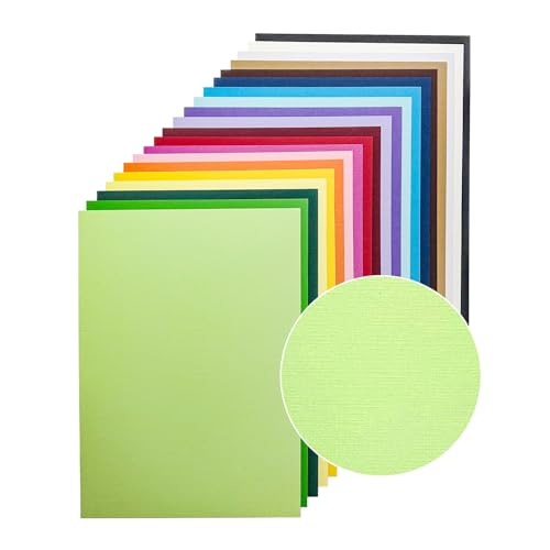 60 Blatt Struktur-Karton Tonkarton DIN A4 Bastelkarton Bunt, 230g Farbiges Papier in 20 Farben für Scrapbooking, Kartenherstellung, Stanzen und andere Papierbasteleien von Luffy