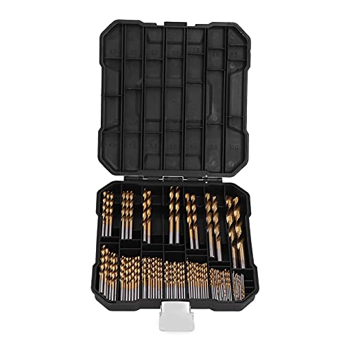 Lufodon 99Pcs HSS Ti Plated Twist Drill Bits from 1.5mm to 10mm with 14 Specifications and Storage Box von Lufodon