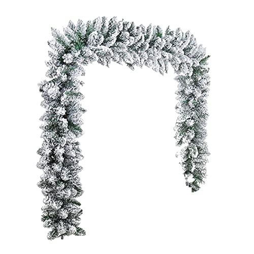 Lufodon Seasonal Decor 2,7 M WeißE Schnee-Rattan-Girlande – Elegante Fallende Zeder FüR Weihnachtsbaum, Kamin, Treppenhaus Und Hofdekorationen Im Freien von Lufodon