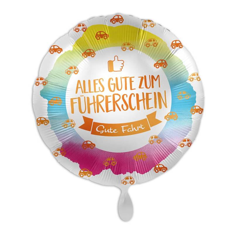 Alles Gute zum Führerschein mit Heliumballon wünschen Ø 34 cm von Luftballon-Markt GmbH