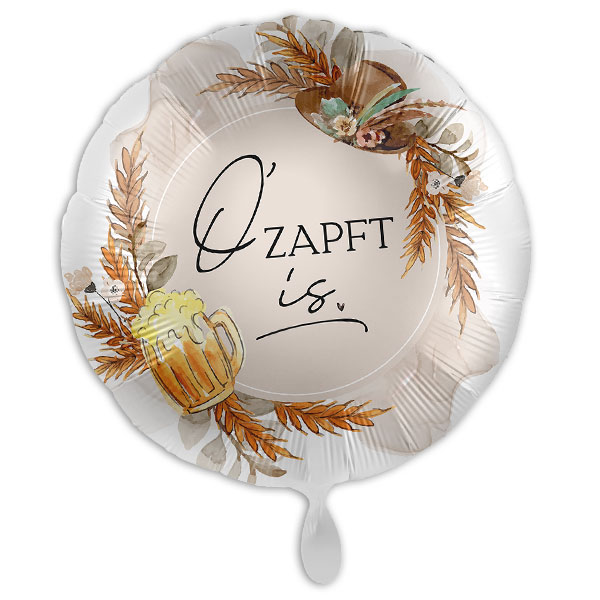 Folienballon mit Motiv "O &#039;zapft is!", Ø 34cm von Luftballon-Markt GmbH