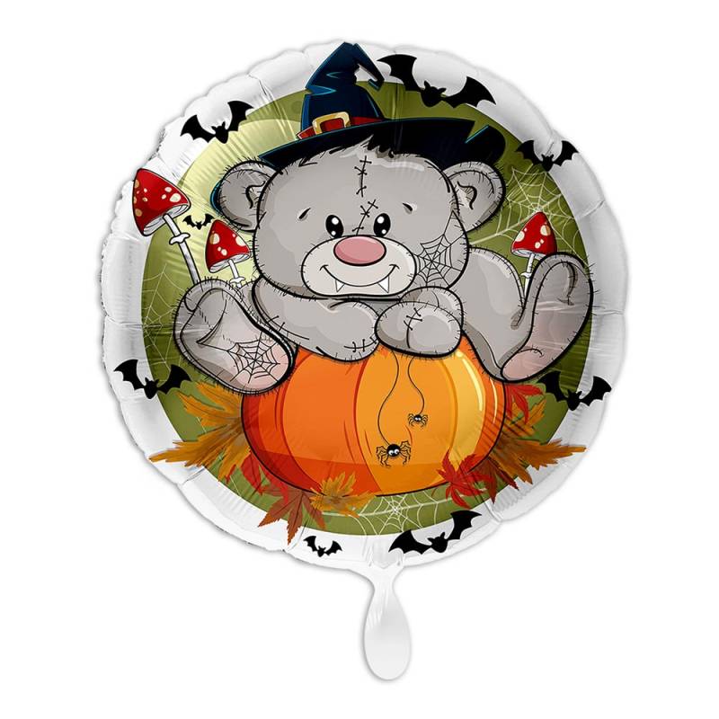 Halloween, Motiv Bär, Heliumballon rund Ø 34 cm von Luftballon-Markt GmbH