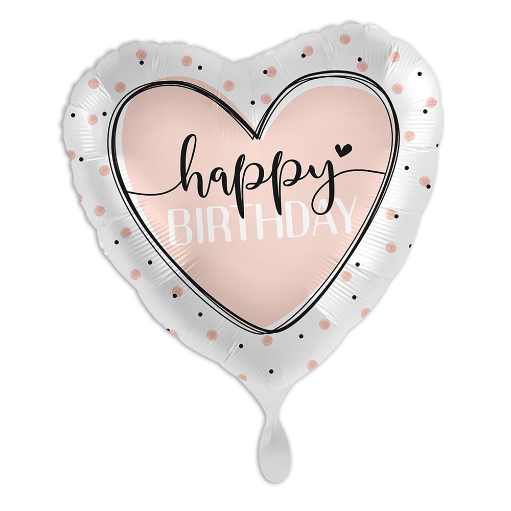 Luftballon Happy Birthday, Glossy Heart, Heliumballon zum Geburtstag von Luftballon-Markt GmbH
