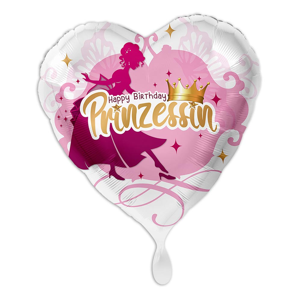 "Happy Birthday" Prinzessin, Folienballon Herzförmig von Luftballon-Markt GmbH