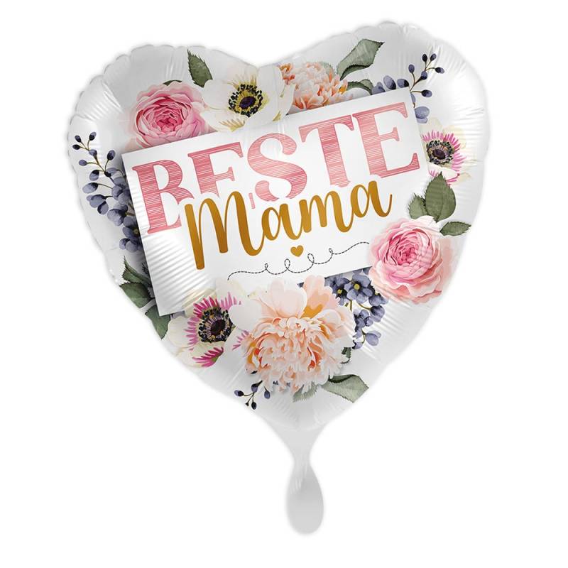 Herzförmiger Folienballon "Beste Mama" von Luftballon-Markt GmbH