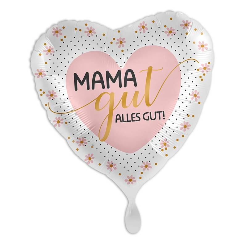 Herzförmiger Folienballon "Mama gut, alles gut" von Luftballon-Markt GmbH