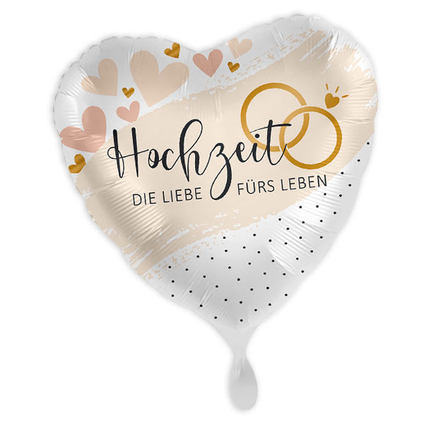 "Hochzeit - Die Liebe fürs Leben", Herzförmiger Folienballon von Luftballon-Markt GmbH