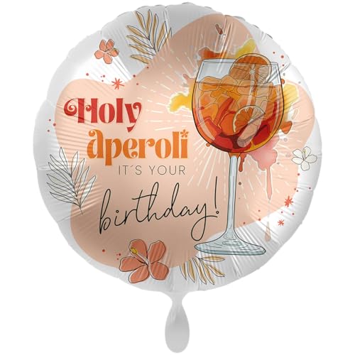 1 Folienballon Happy Birthday Holy aperoli it's your Birthday! rund 45 cm Ballongas geeignet von Luftballon-Markt