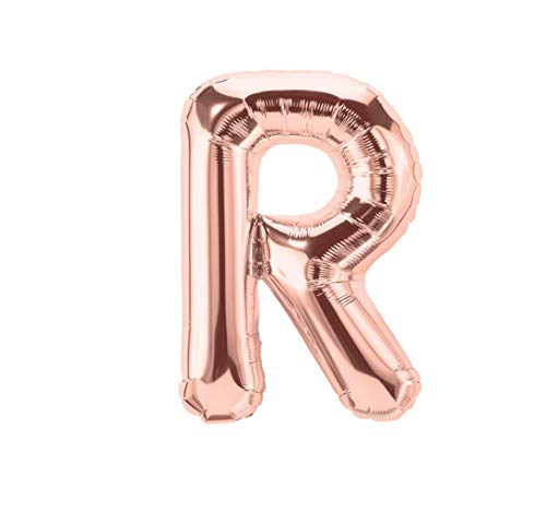 Luftballon XXL Buchstabe R in Rose Gold 32inch / 81cm mit Helium Gas befüllbar Ballon Folienballon A - Z Letter Rosegold Dekoration 81cm (R) von Luftballon