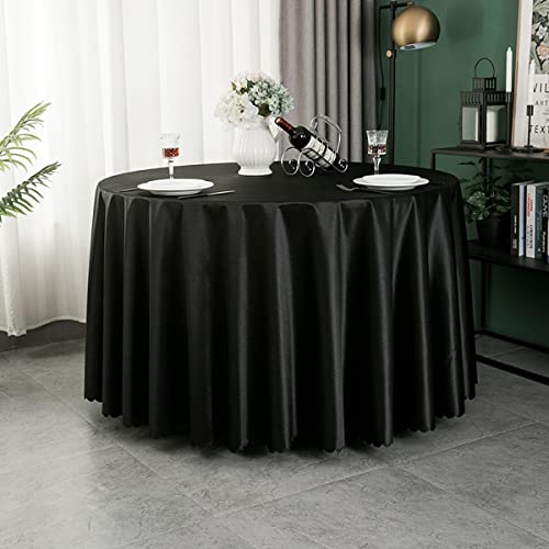 Lukery Einfach Tischdecke Abwaschbar Gartentischdecke, Tischdecke Rund Tischdecken Tischtuch Outdoor Indoor, Tisch Schutz für Entworfen für Party-Dinner und Feiern (Schwarz,Durchmesser 130cm) von Lukery