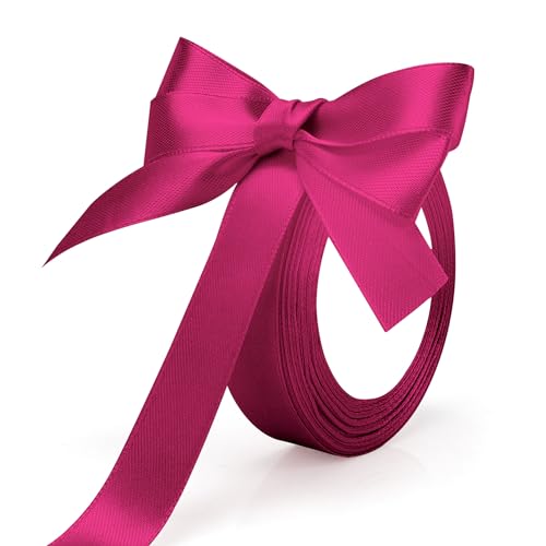 Geschenkband Dunkelpink,Satinband Dunkelpink,Geschenkband Breit,Schleifenband Hochzeit,Stoffband Dunkelpink,Satinbänder Dunkelpink,Dekoband Dunkelpink,Satinband Breit,Hot Pink Satin Ribbon 20mm von Luktastic