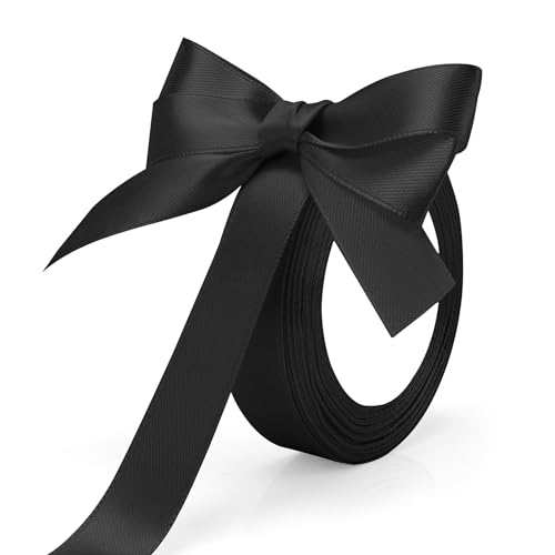 Geschenkband Schwarz,Satinband Schwarz,Geschenkband Breit,Schleifenband Hochzeit,Seidenbänder,Seidenband Schwarz,Geschenkband Hochzeit,Stoffband Schwarz,Satinbänder,Dekoband,Ribbon,Schwarzes Band von Luktastic