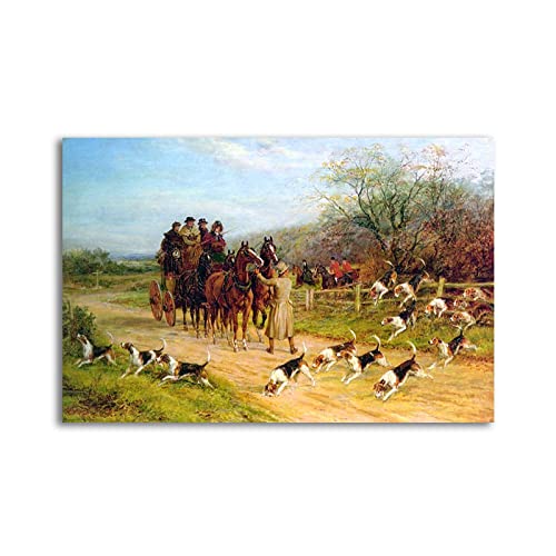 Berühmte Gemälde Druck auf Leinwand,Hound First,Gentlemen von Heywood Hardy,Reproduktion Druck auf Leinwand,Leinwand Wandkunst für Wohnzimmer Dekor Bilder 40x60cm Rahmenlos von Luluart