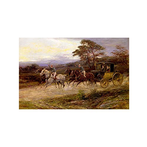 Berühmte Gemälde Druck auf Leinwand,On the Road to Gretna Green von Heywood Hardy,Reproduktion Druck auf Leinwand,Leinwand Wandkunst für Wohnzimmer Dekor Bilder 70x105cm Rahmenlos von Luluart