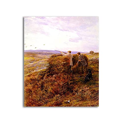 Berühmte Gemälde Druck auf Leinwand,The Grouse Shoot von Heywood Hardy,Reproduktion Druck auf Leinwand,Leinwand Wandkunst für Wohnzimmer Dekor Bilder 80x95cm(32x38in) Rahmenlos von Luluart